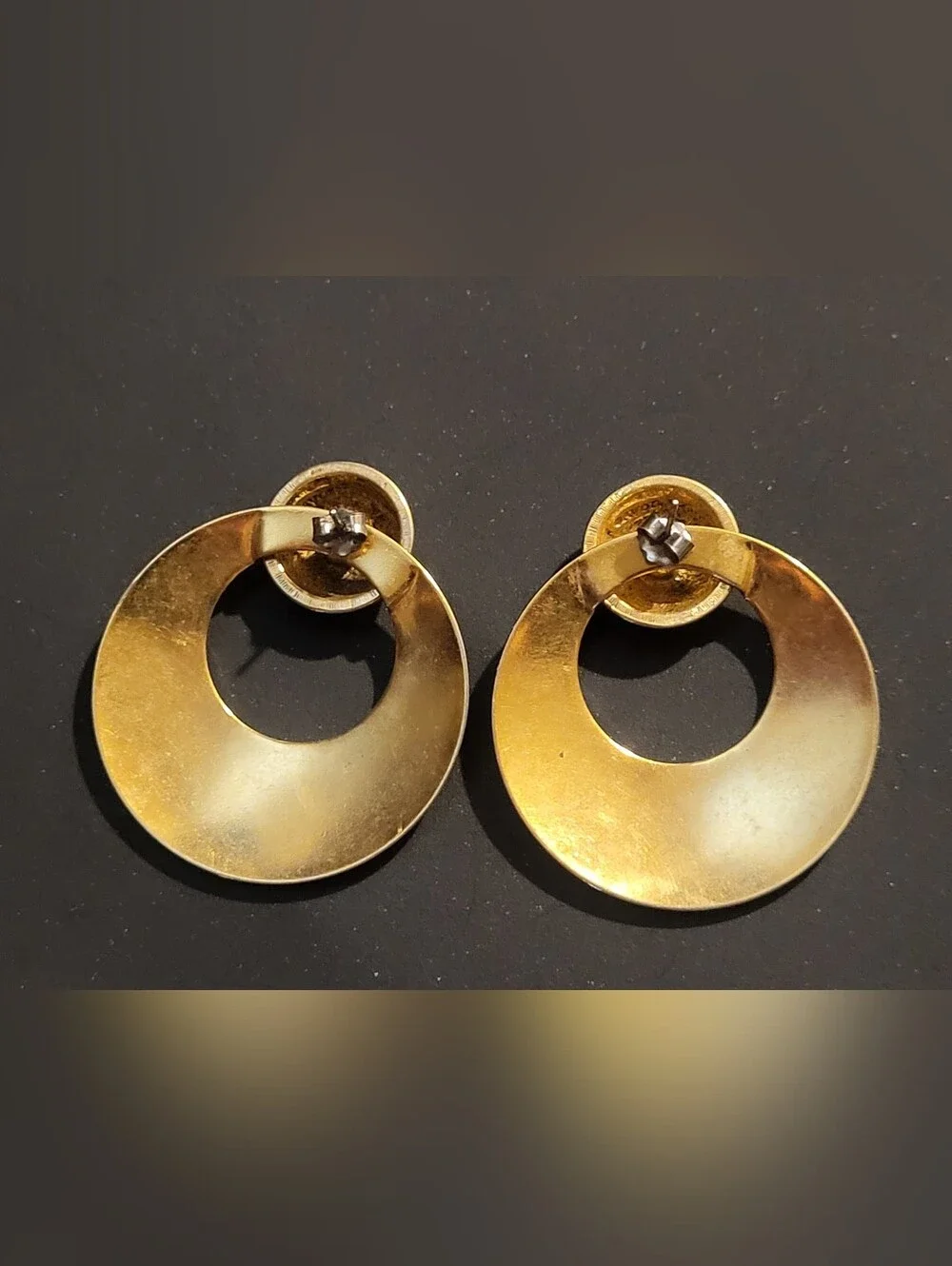 Vintage Avon Brocade Convertible Earrings 1992 Gold Paisley Door Knocker